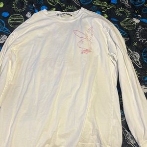 White Playboy long sleeve T-shirt